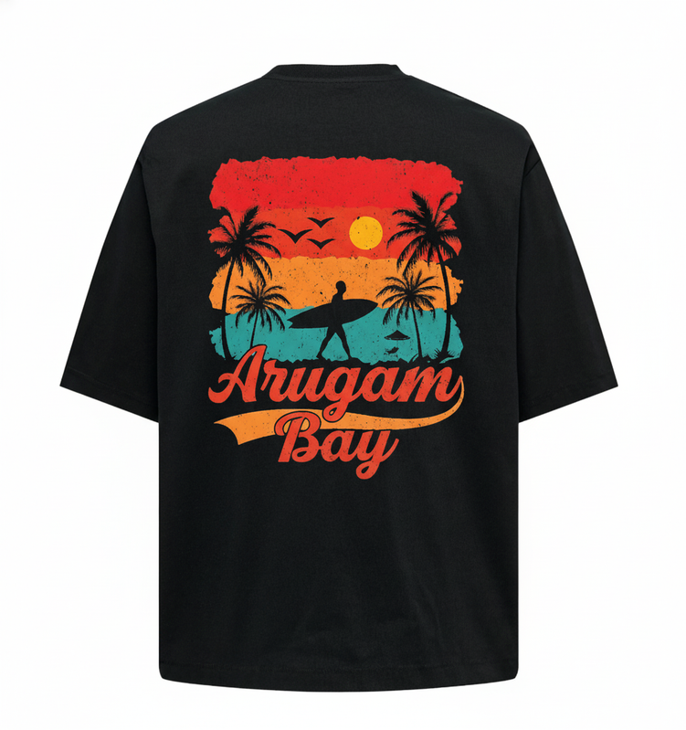 Custom printed t-shirt with Arugam Bay design